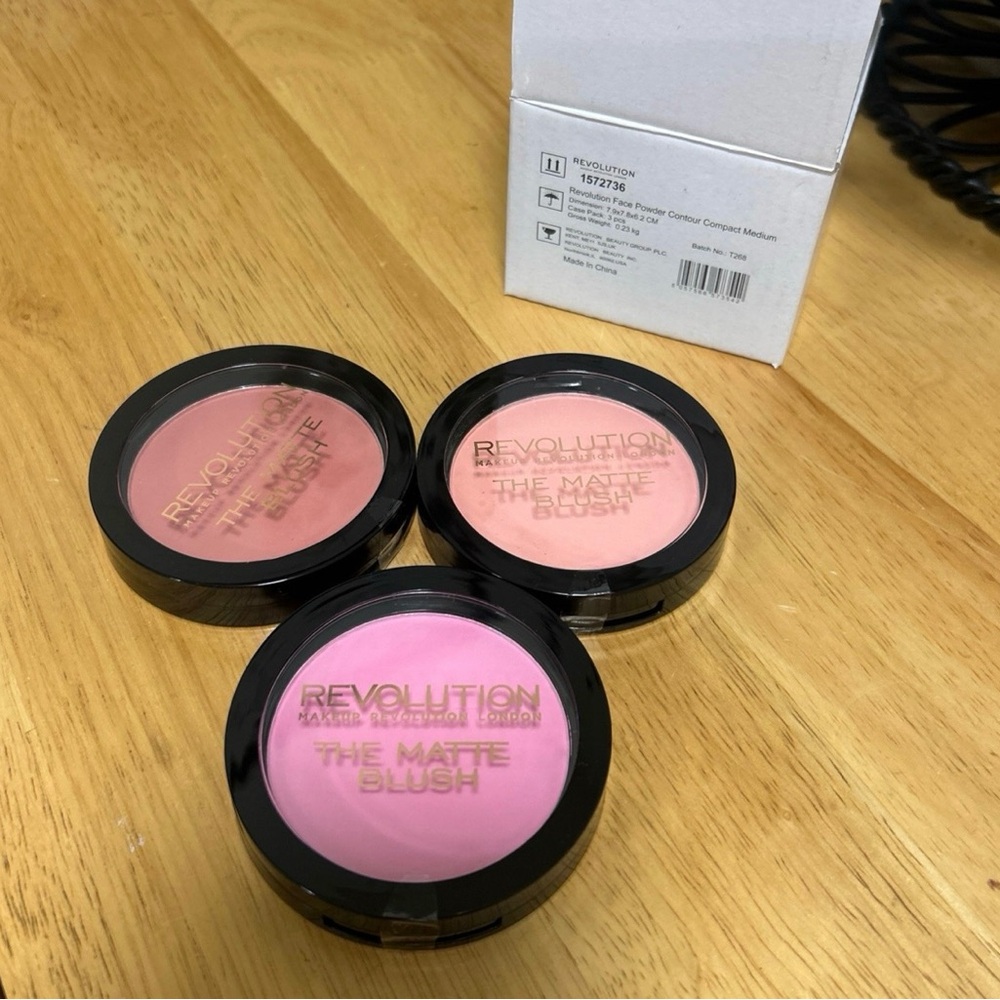 3 Pack Bundle~Makeup Revolution The Matte Blush Powder ~ Divine, Beloved, Fusion